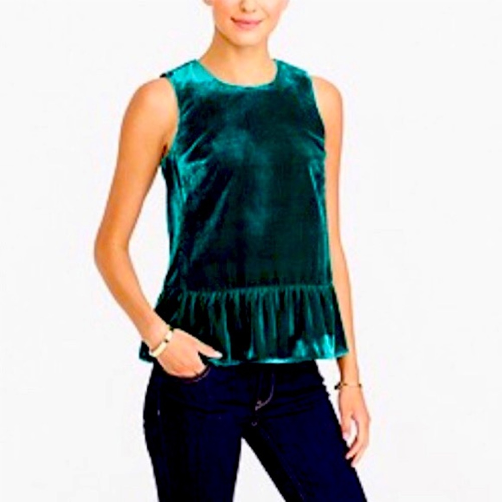 J. Crew Velvet Green Top